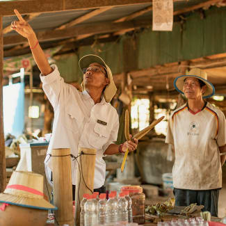 Guide during the excustion