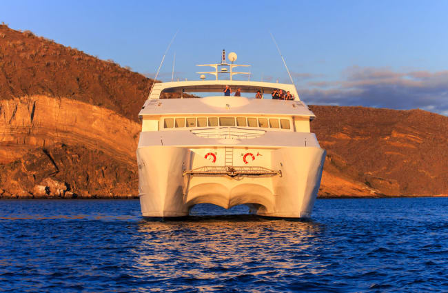 Aft of the boat in the sunset light