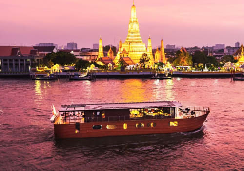 Ship on the river with Bangkok in the background